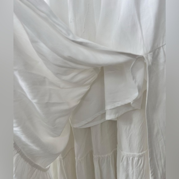 Merokeety One Shoulder Sleeveless Knot Smocked Midi Dress XL Split Tiered Flowy - Picture 10 of 13